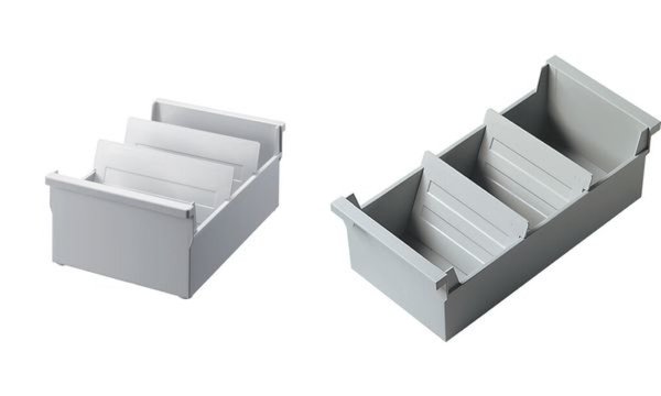 HELIT Karteitrog A6 quer, lichtgrau, unbestückt einhängbar in Hängeregistraturg