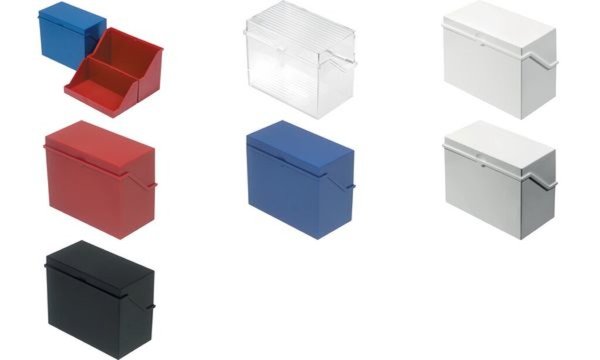 HELIT Klein-Karteikasten A6 quer, schwarz, unbestückt aus Polystyrol, für ca. 4