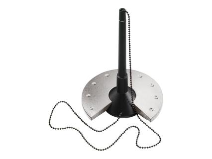 HELIT Kugelschreiber-Ständer Silver, schwarz-silber mit schwarz verchromter Met