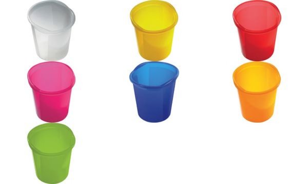 HELIT Papierkorb Economy,Kunstst.,transparent,HxD 300x280mm,13l,Griffrand,weißt