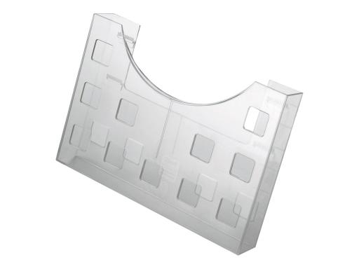 HELIT Prospekthalter, DIN A5 quer-2x DIN A6 hoch grau-transparent, zur Wandanbr