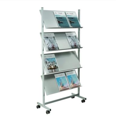 HELIT Prospektregal mit Stahlböden, für 12 x DIN A4 12 Fächer, Rahmen aus pulve