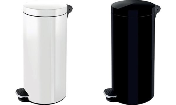 HELIT Silberionen-Tret-Abfalleimer "the knight", 30 Liter aus pulverbeschichtet