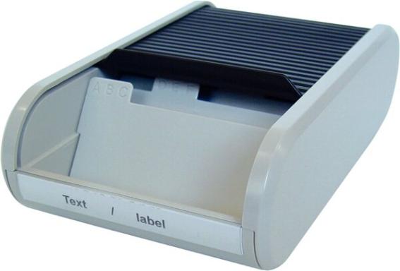 HELIT Visitenkartenbox Linear, lichtgrau - für den Markt: D - A - L - CH (H6218