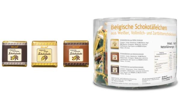 HELLMA Belgische Schokoladen-Täfelc hen, in Runddose (9614100)