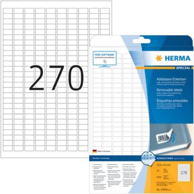HERMA Etiketten A4 weiß 17,8x10  mm ablösbar Papier 6750 St.