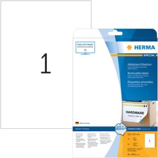 HERMA Etiketten A4 weiß 210x297 mm ablösbar Papier 25 St.