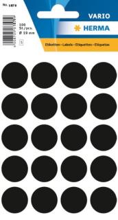 Etikett 19mm Farbpunkt schwarz 100 Etiketten pro Packung