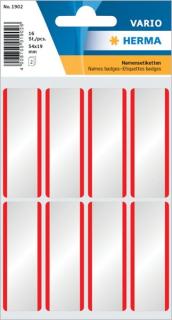 Etikett 54x19mm Namen roter Rand Beschriftb.Acetatseide 16Et 1Pack