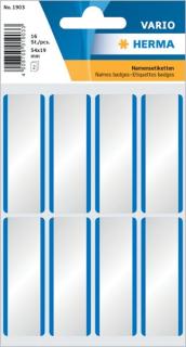 Etikett 54x19mm Namen blauer Rand Beschriftb.Acetatseide 16Et 1Pack