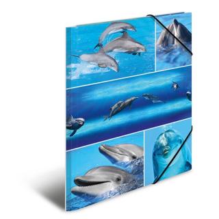 Sammelmappe A4 Delfine Material Karton VE = 1 Packung = 3 Stück
