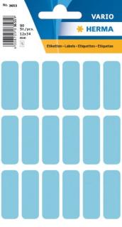 Etikett 12x34mm Vielzweck blau 90Et 1Pack