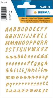 Buchstaben 8mm A-Z wetterfest gold Folie transparent gold 2Bl 1Pack