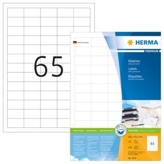 HERMA Etiketten A4 weiß 38,1x21,2 mm Papier 6500 St.