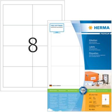 HERMA Etiketten Premium A4 weiß 97x67,7  mm Papier 1600 St.