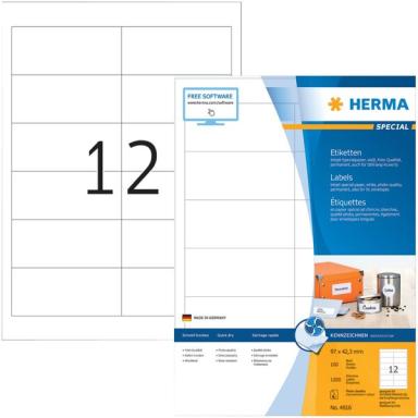 HERMA Inkjet-Etiketten A4 weiß 97x42,3   mm Papier 1200 St.