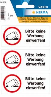 Hinweisetikett wetterfest Bitte keine Werb.einw. 3St 1Pack