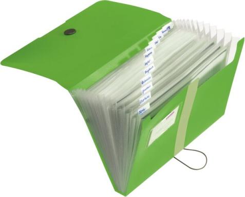 HERLITZ Fächermappe PP 12F apfel Gummizug Visitenkartenfach