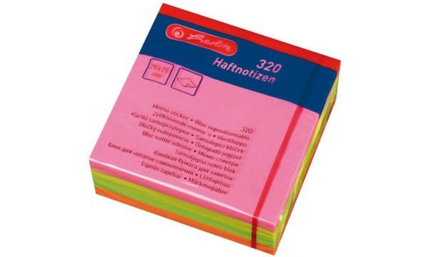 HERLITZ Haftnotizen, 75 x 75 mm, Neonfarben (790774)