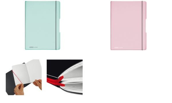 HERLITZ Notizheft my.book flex Pastell, A4, PP-Cover, rosè- transparent, abgeru