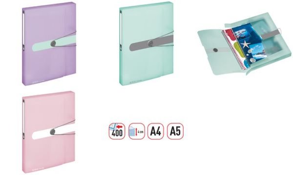 HERLITZ Sammelbox easy orga to go Pastell, DIN A4, minze- transparent, PP-Folie
