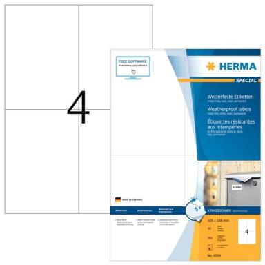 HERMA 160 HERMA wetterfeste Folienetiketten 4599 weiß