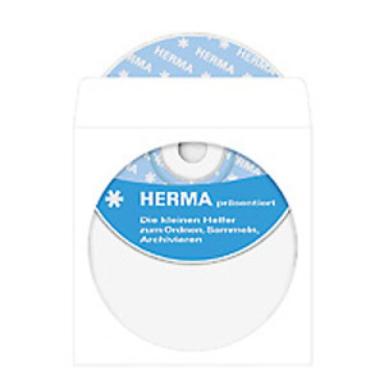 HERMA 1x100 Herma CD-Papierhüllen weiß 124x124 mm mit Klebefläche 1140