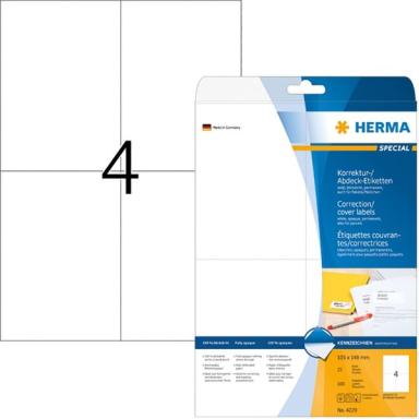 HERMA Abdecketik. A4 weiß 105x148   mm Papier opak  100 St.
