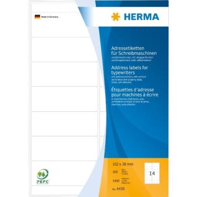 HERMA Adressetik. 102x38  mm Papier Ecken rund 1400 St.