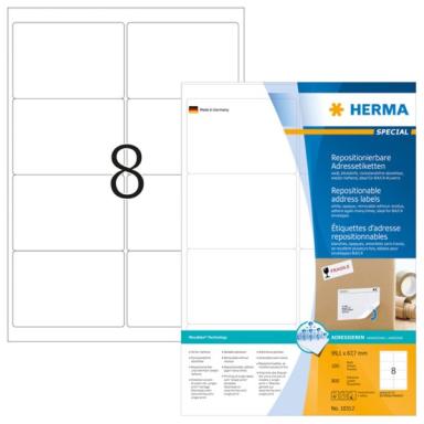 HERMA Adressetiketten A4 weiß 99,1x67,7 mm opak 800 St.