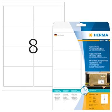 HERMA Adressetiketten A4 weiß 99,1x67,7 mm Folie 200 St.