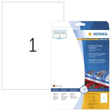 HERMA Etik. strapazierf. A4 weiß 210 x 297 mm wfest   10 St.