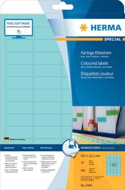 Image HERMA_Etiketten_A4_blau_457x212_mm_Papier_img1_3799361.jpg Image