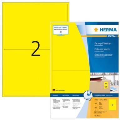 HERMA Etiketten A4 gelb 199,6x143,5mm Papier matt 1400 St.
