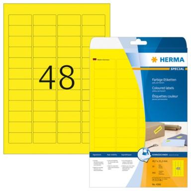 HERMA Etiketten A4 gelb 45,7x21,2 mm Papier matt 960 St.