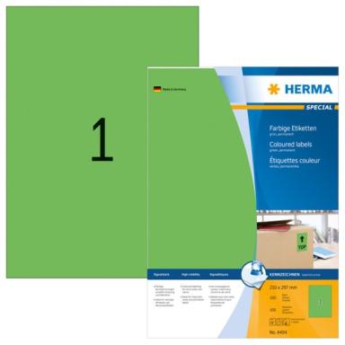 HERMA Etiketten A4 grün 210x297 mm Papier matt  100 St.