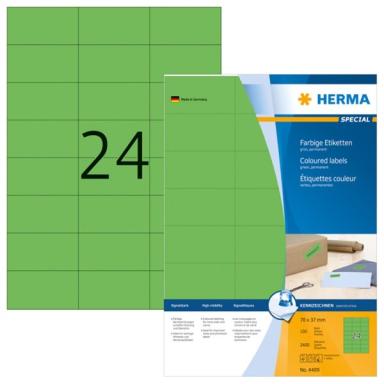 HERMA Etiketten A4 grün 70x37   mm Papier matt 2400 St.