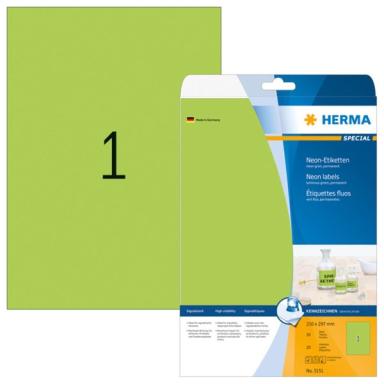 Image HERMA_Etiketten_A4_neon-grn_210x297_mm_Papier_img2_3798950.jpg Image