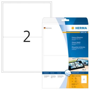 HERMA Etiketten A4 weiß 199,6x143,5 mm Papier glänz.  50 St.