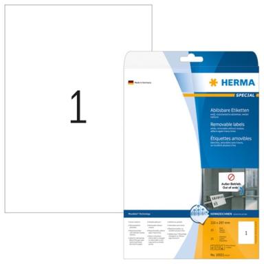 HERMA Etiketten A4 weiß 210x297 mm ablösbar Papier 25 St.