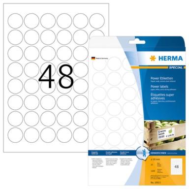 HERMA Etiketten A4 weiß 30 mm rund extrem haftend 1200 St.