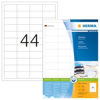 HERMA Etiketten A4 weiß 48,3x25,4 mm Papier matt 4400 St.