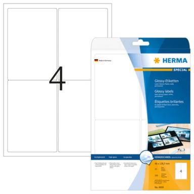 HERMA Etiketten A4 weiß 96x139,7    mm Papier glänz. 100 St.