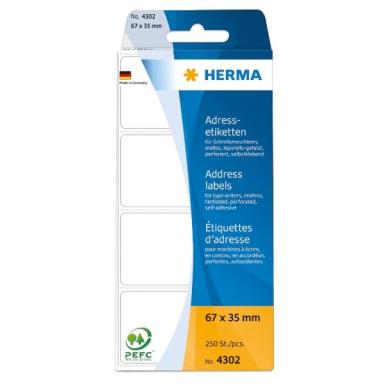 HERMA Etiketten endlos weiß 67x35 mm Papier matt  250 St.