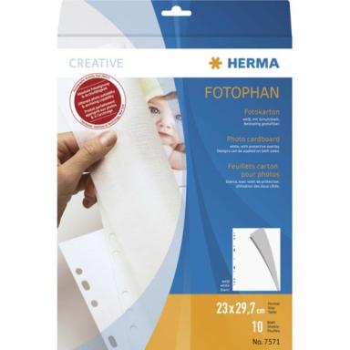 HERMA Fotokarton 230 x 297 mm weiß    10 Blatt