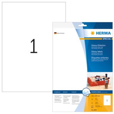 HERMA Inkjet-Etik. A4 weiß 210x297 mm Papier glänzend 10 St.