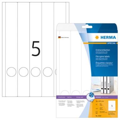 HERMA Inkjet Ordneretik. A4 weiß 38x297 mm Papier 125 St.