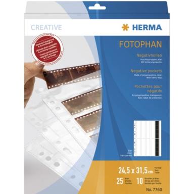 HERMA Negativhüllen transparent für 10 x 4 Streifen  25 St.