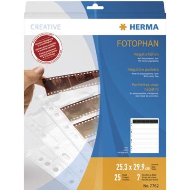 HERMA Negativhüllen transparent für  7 x 6 Streifen  25 St.