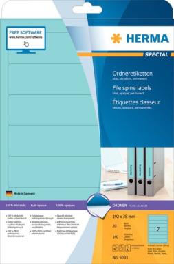 HERMA Ordneretiketten A4 blau 192x38 mm Papier opak 140 St.